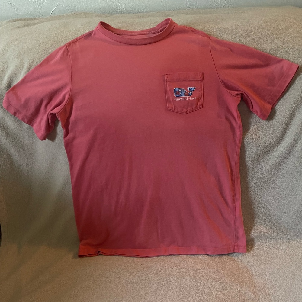 Vineyard Vines Coral Pocket Tee